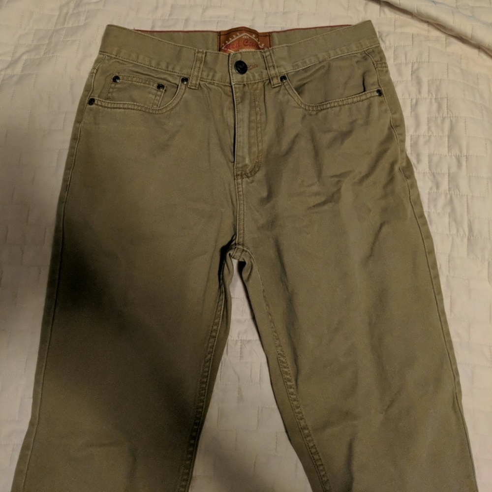 Red camel jeans